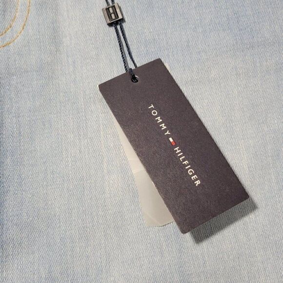 Tommy Hilfiger Jean Skirt Womens Size 2 Patchwork Denim Pockets Logo NWT - Picture 10 of 12